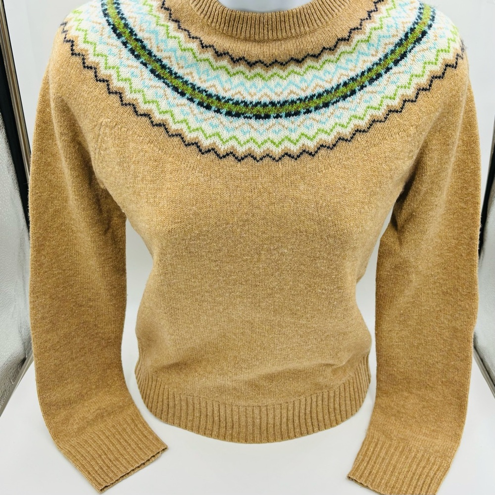Jcrew wool fairisle sweater w/ elbow patches